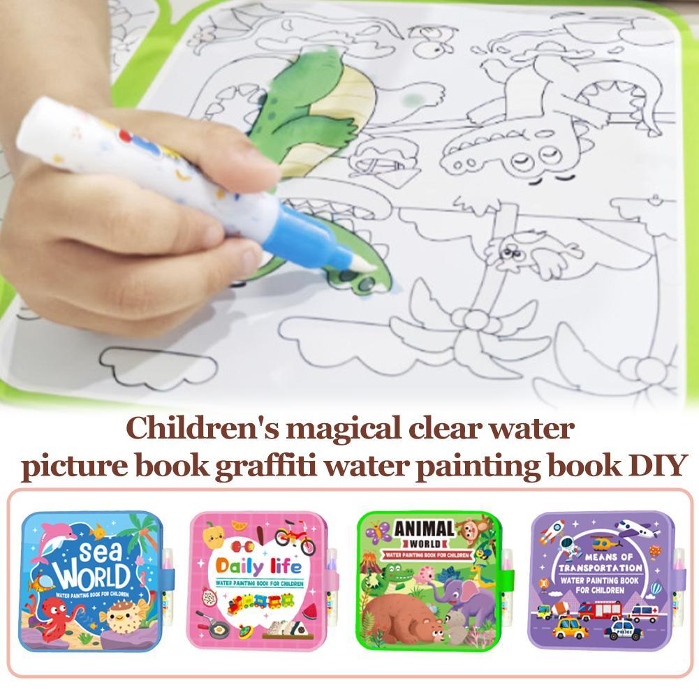 Reusable Water Magic Coloring Book - Buku Gambar Air Ajaib DIY Buku