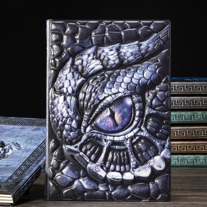 Vintage Leather Journal Notebook - Buku Catatan A5 dengan Motif Naga