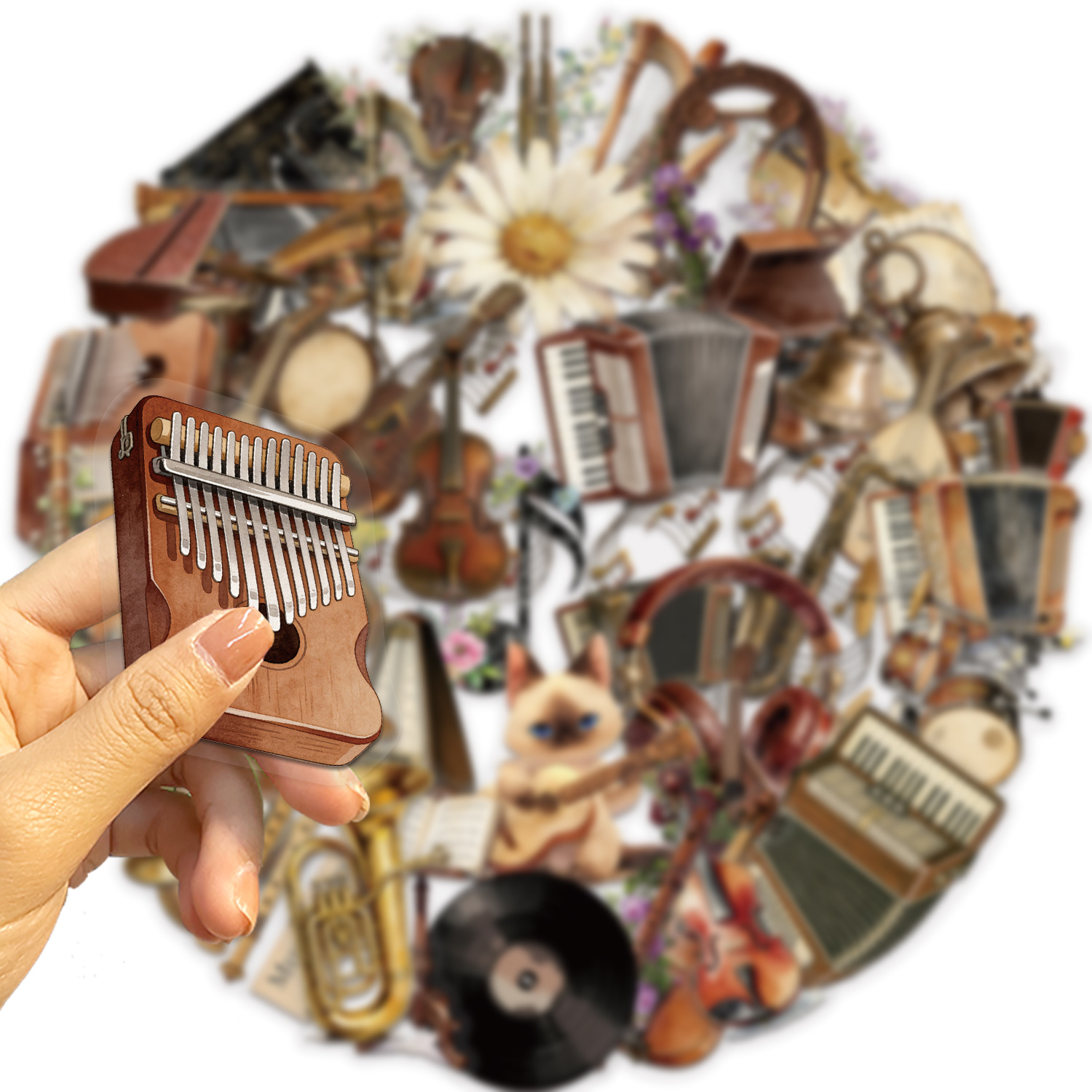50PCS Stiker Instrumen Musik R - Blank Sheet Music Notebook ulasan dan harga