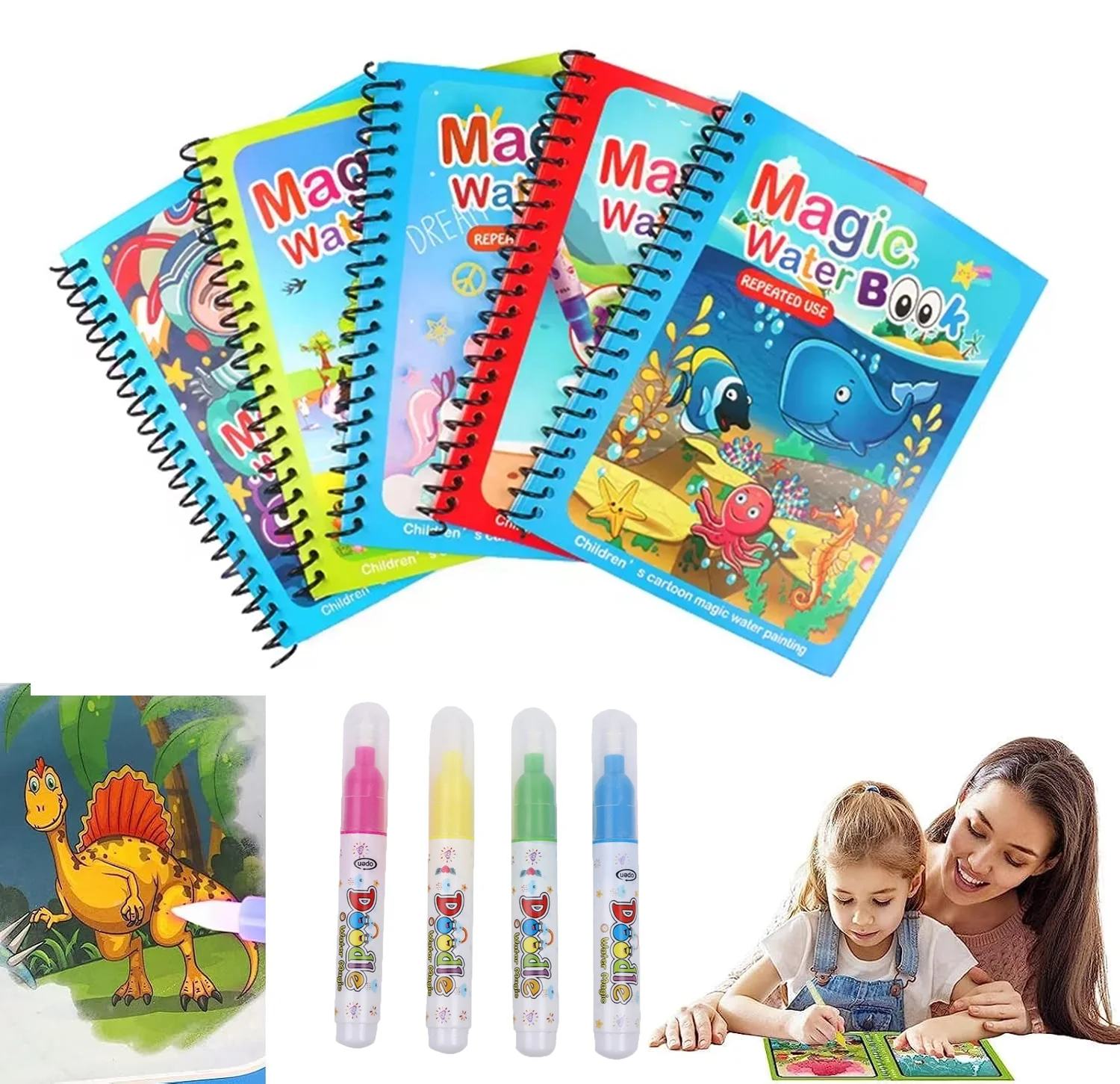 1 Buah Buku Ajaib Lukisan Cat  - Reusable Water Magic Coloring Book ulasan dan harga
